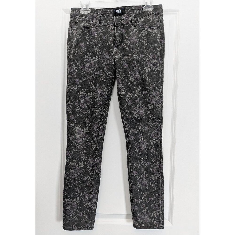 PAIGE Verdugo Floral Print Skinny Low Rise Ankle Jeans - Gothic Bohemian, Boho